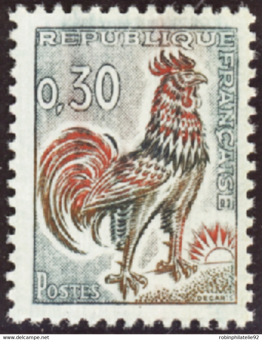 FRANCE  VARIETES N°1331A Impression Maculée Qualité:** - 1962-1965 Coq De Decaris