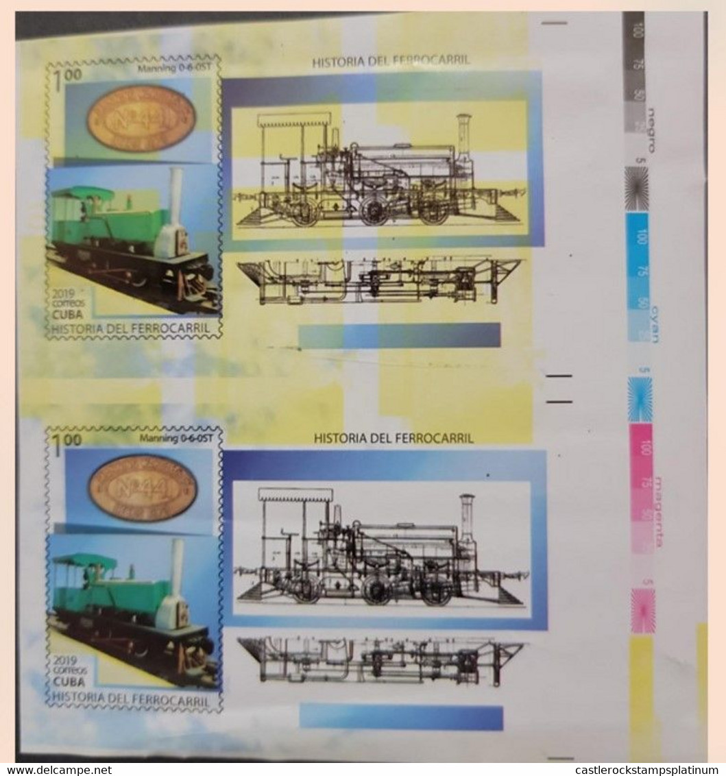 O) 2019 CUBA, IMPERFORATE,  RAILWAY HISTORY, LOCOMOTIVE, MANNING 0-6-OST, MNH - Imperforates, Proofs & Errors