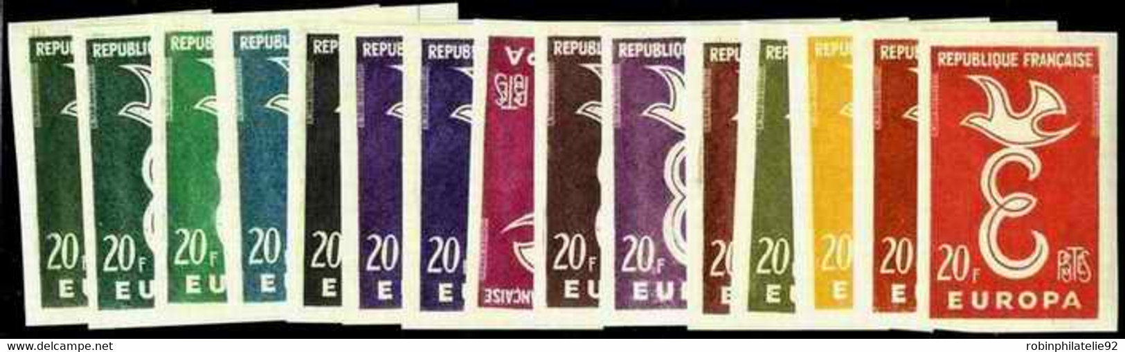 FRANCE  ESSAIS DE COULEUR N°1173 20F Europa 1958 15 Couleurs Différentes Qualité:** Cote:1800 - Other & Unclassified