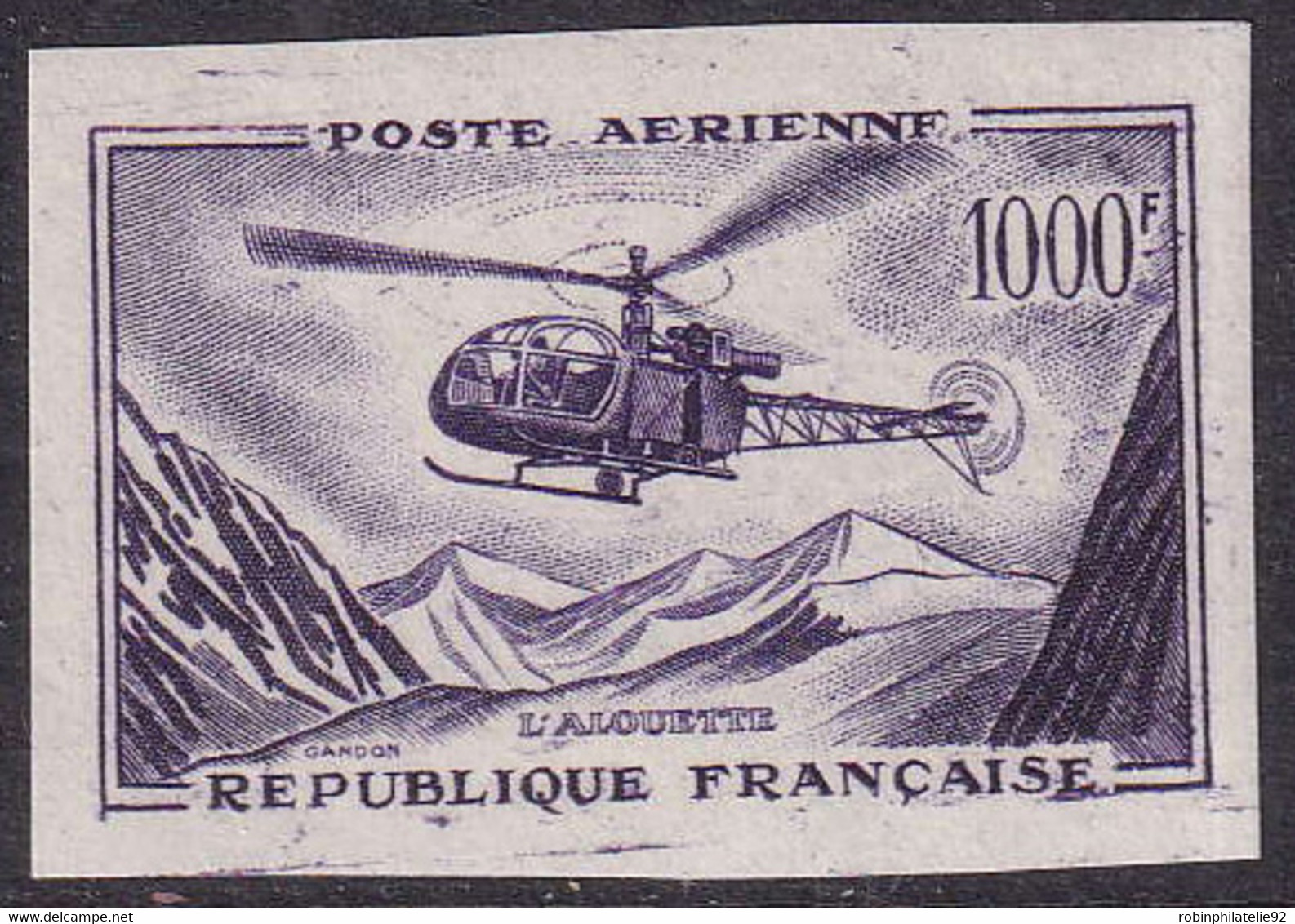 FRANCE  ESSAIS POSTE AERIENNE N°37 1000f Alouette Essai De Couleur  Qualité:** - Sonstige & Ohne Zuordnung