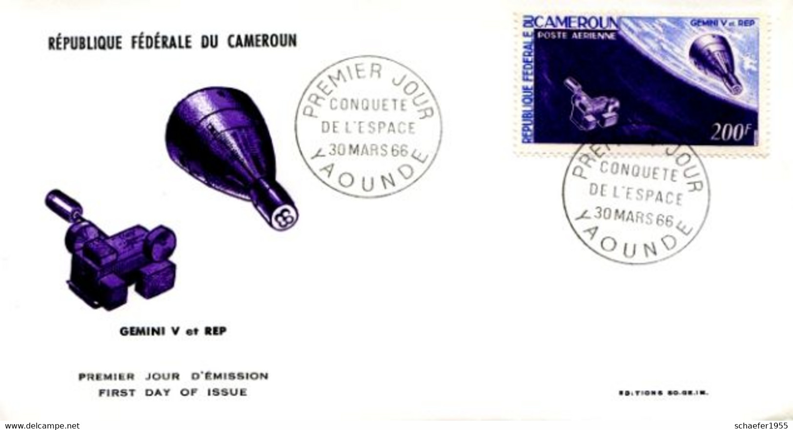 Cameroun, Kamerun 1966 Conquest Space 4x FDC + Stamps Perf. - Africa