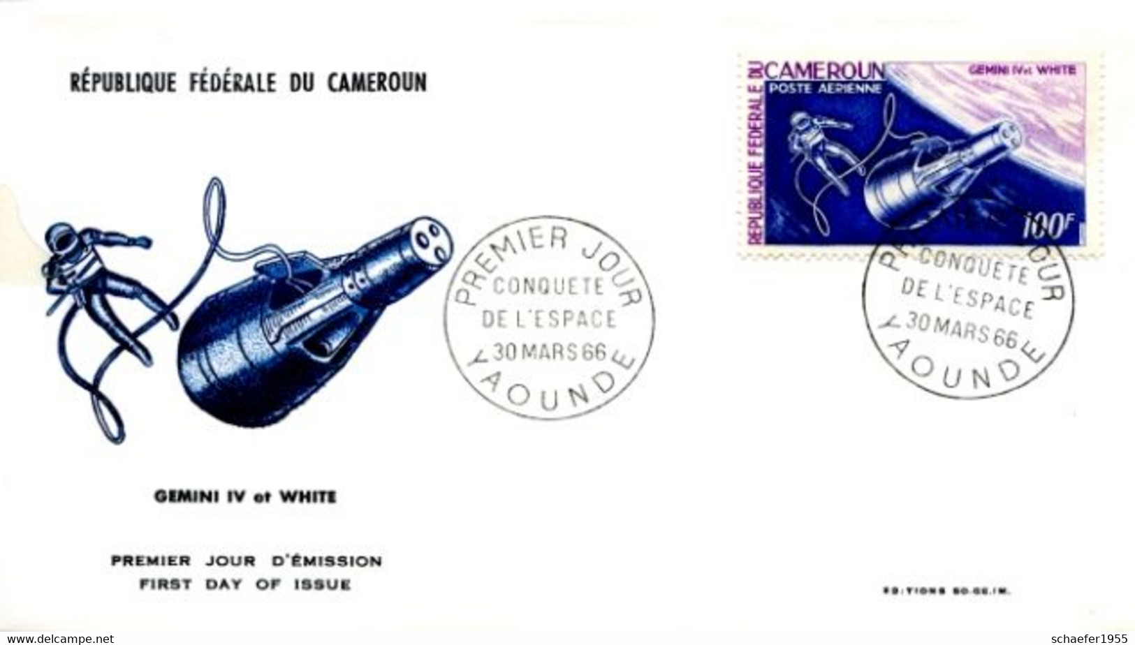 Cameroun, Kamerun 1966 Conquest Space 4x FDC + Stamps Perf. - Africa