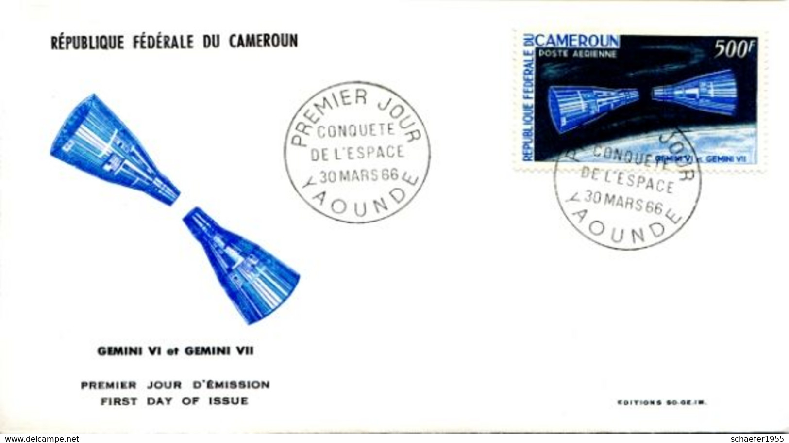 Cameroun, Kamerun 1966 Conquest Space 4x FDC + Stamps Perf. - Afrika