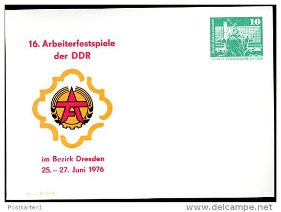 DDR PP16 D2/016 Privat-Postkarte ARBEITERFESTSPIELE Dresden 1976  NGK 3,00 € - Privé Postkaarten - Ongebruikt