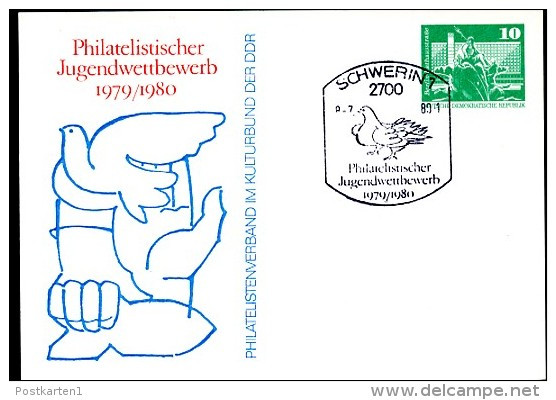 DDR PP16 C1/011a Privat-Postkarte TAUBE Schwerin Sost.1980  BGK 8,00 € - Privatpostkarten - Gebraucht