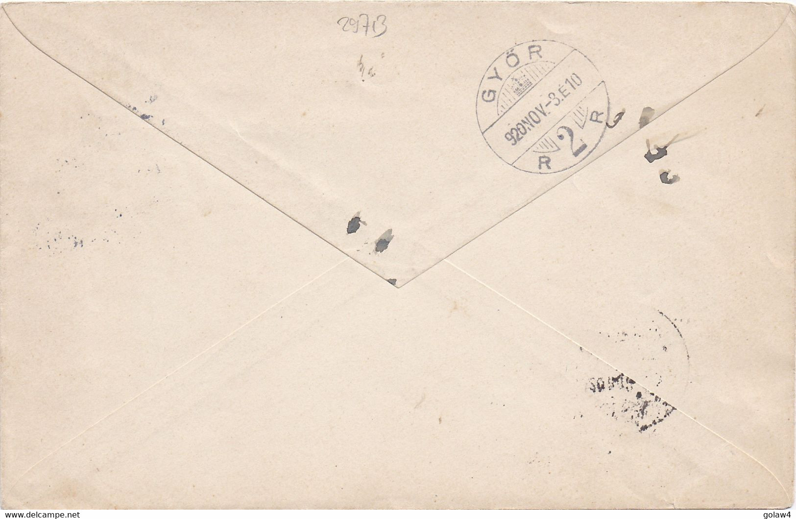 29713# POSTE AERIENNE LEGI POSTA 12 KORONA LETTRE Obl BUDAPEST 8 NOVEMBRE 1920 Pour GYÖR HONGRIE MAGYAR - Storia Postale