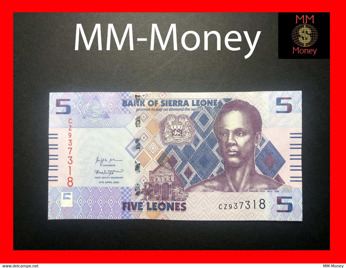 SIERRA LEONE 1 - 2 - 5 - 10 - 20 Leones  27.4.2022  set  P. new  "same last 3 digits"   UNC