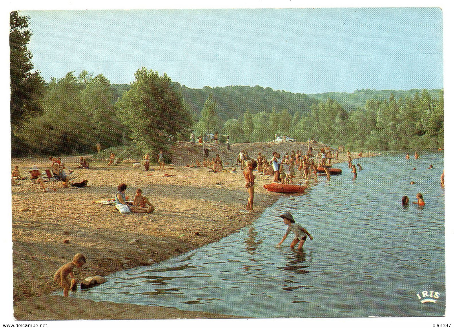 CPSM     07    JOYEUSE   -   PLAGE DU "PETIT ROCHER" SUR LA BEAUME       TRES ANIMEE - Joyeuse