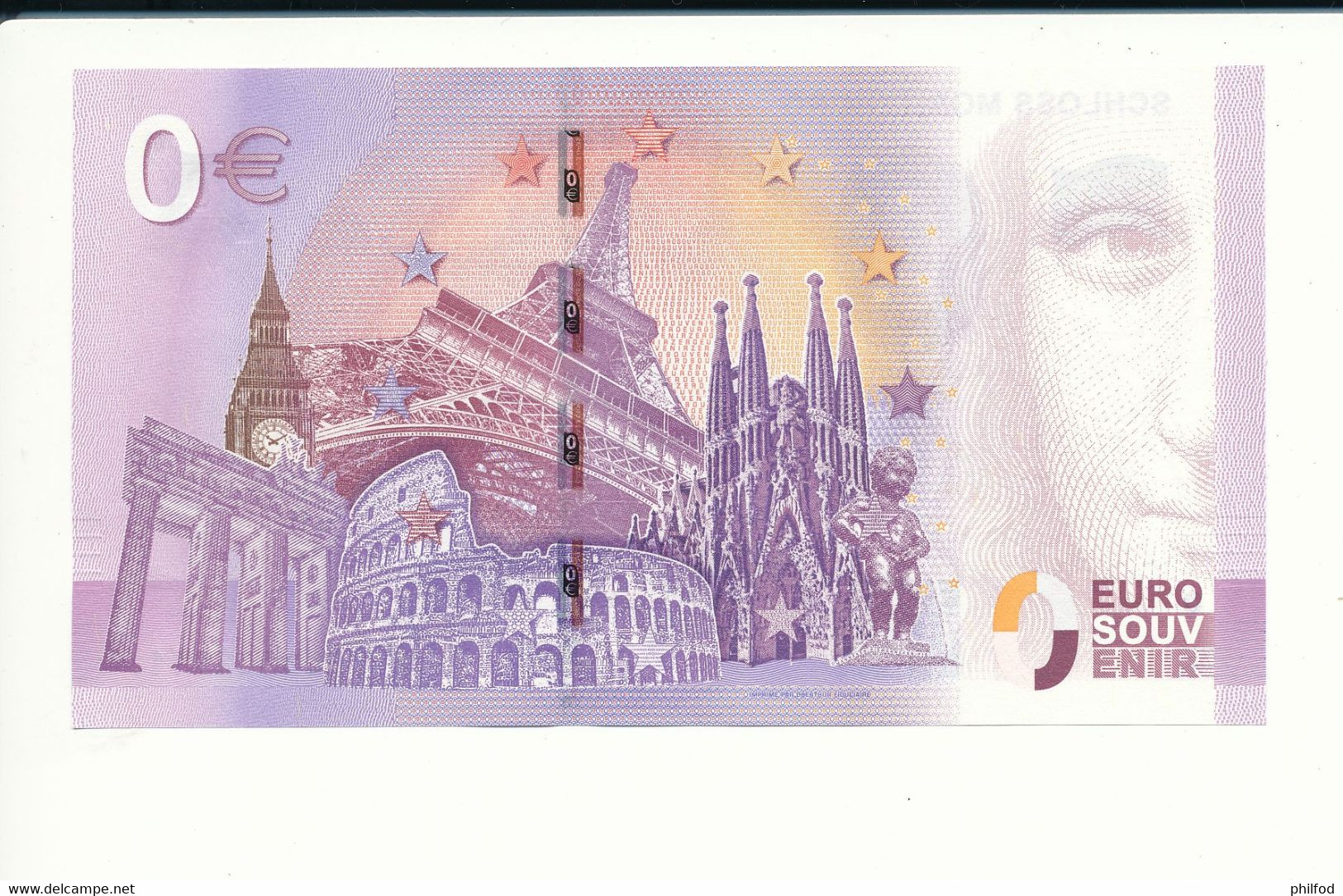 Billet Souvenir - 0 Euro - XELD - 2017-1A - SCHLOSS MORITZBURG - N° 2911 - Billet épuisé - Lots & Kiloware - Banknotes