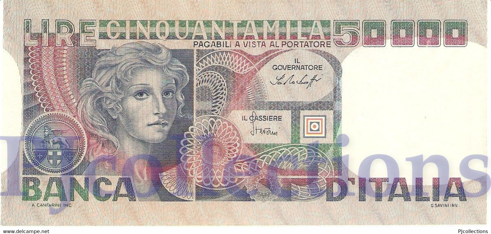 ITALIA - ITALY 50000 LIRE 1977 PICK 107a XF/AU - 50000 Liras