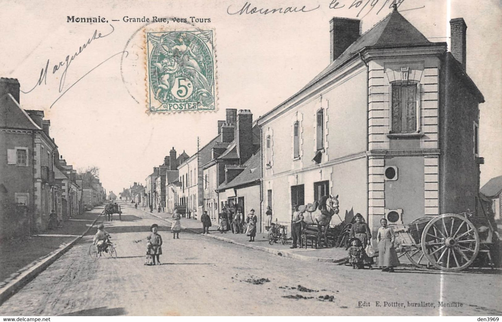 MONNAIE (Indre-et-Loire) - Grande Rue, Vers Tours - Cheval - Monnaie