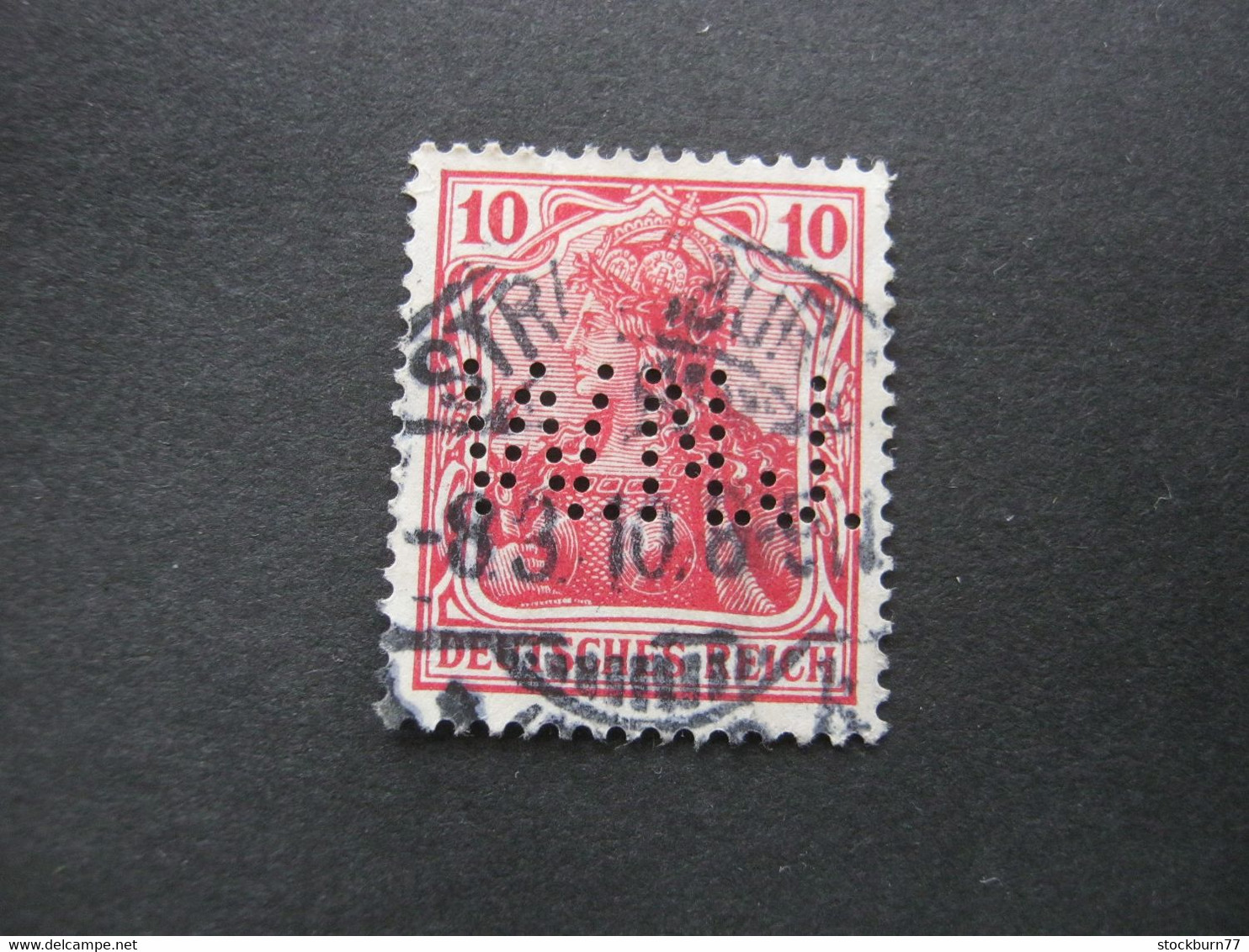 DEUTSCHES REICH , Germania     , Firmenlochung    , Perfin , Perfore ,  Lochung Aus Strassburg - Used Stamps