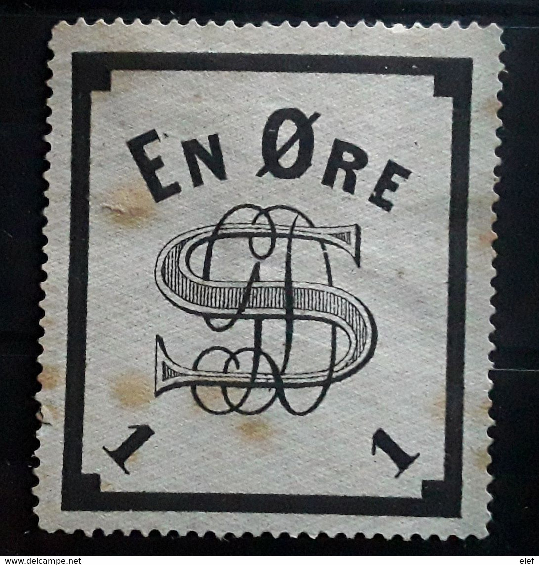 Denmark Danmark Danemark  /packet Label Stamp Parcel Post / Vignette En 1 Ore Noir Sur Gris , Neuve (*) - Paquetes Postales