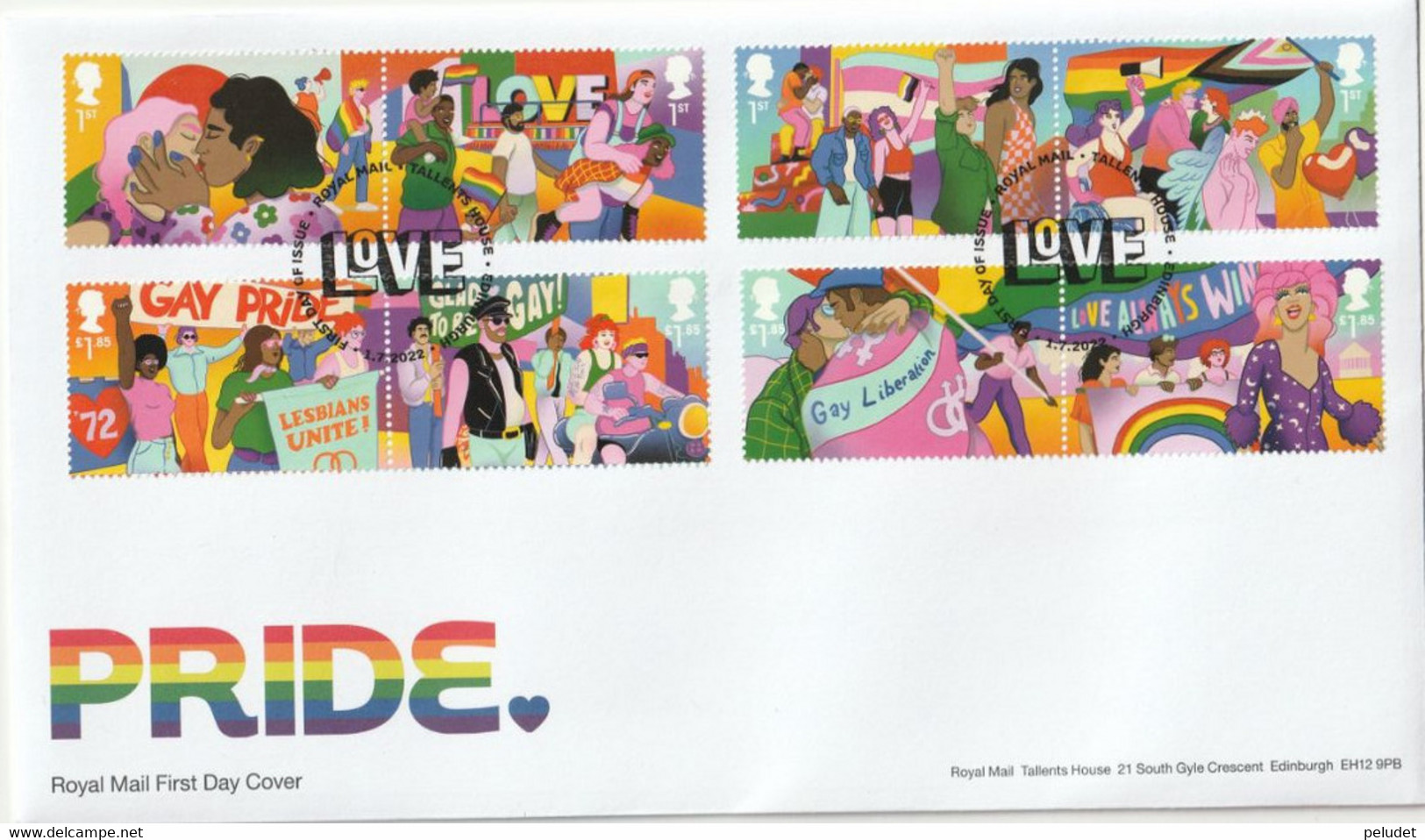 United Kingdom 2022 Pride FDC "love" - 2021-... Em. Décimales