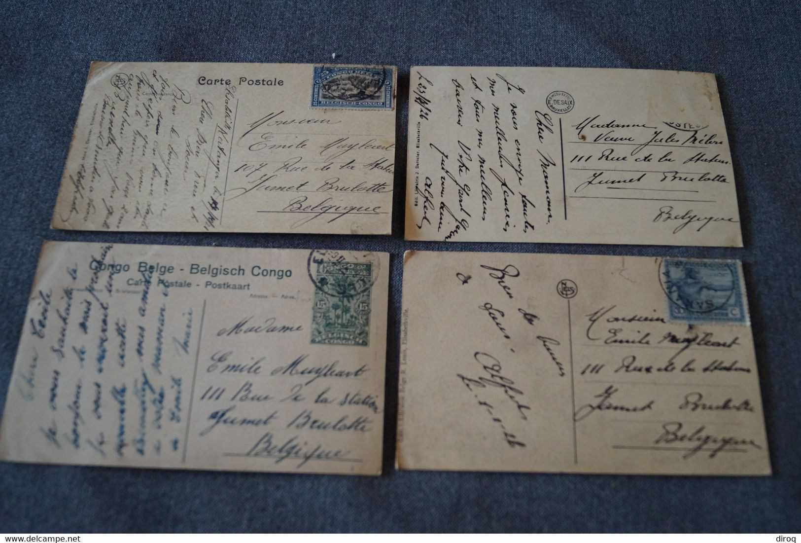 Lot De 4 Anciennes Cartes Postales Congo Belge, Elisabethville - Belgisch-Kongo