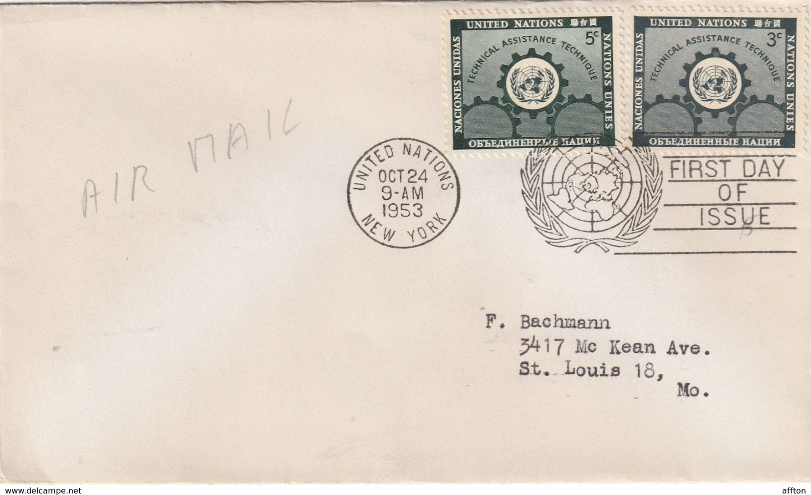 United Nations 1953 FDC - Covers & Documents