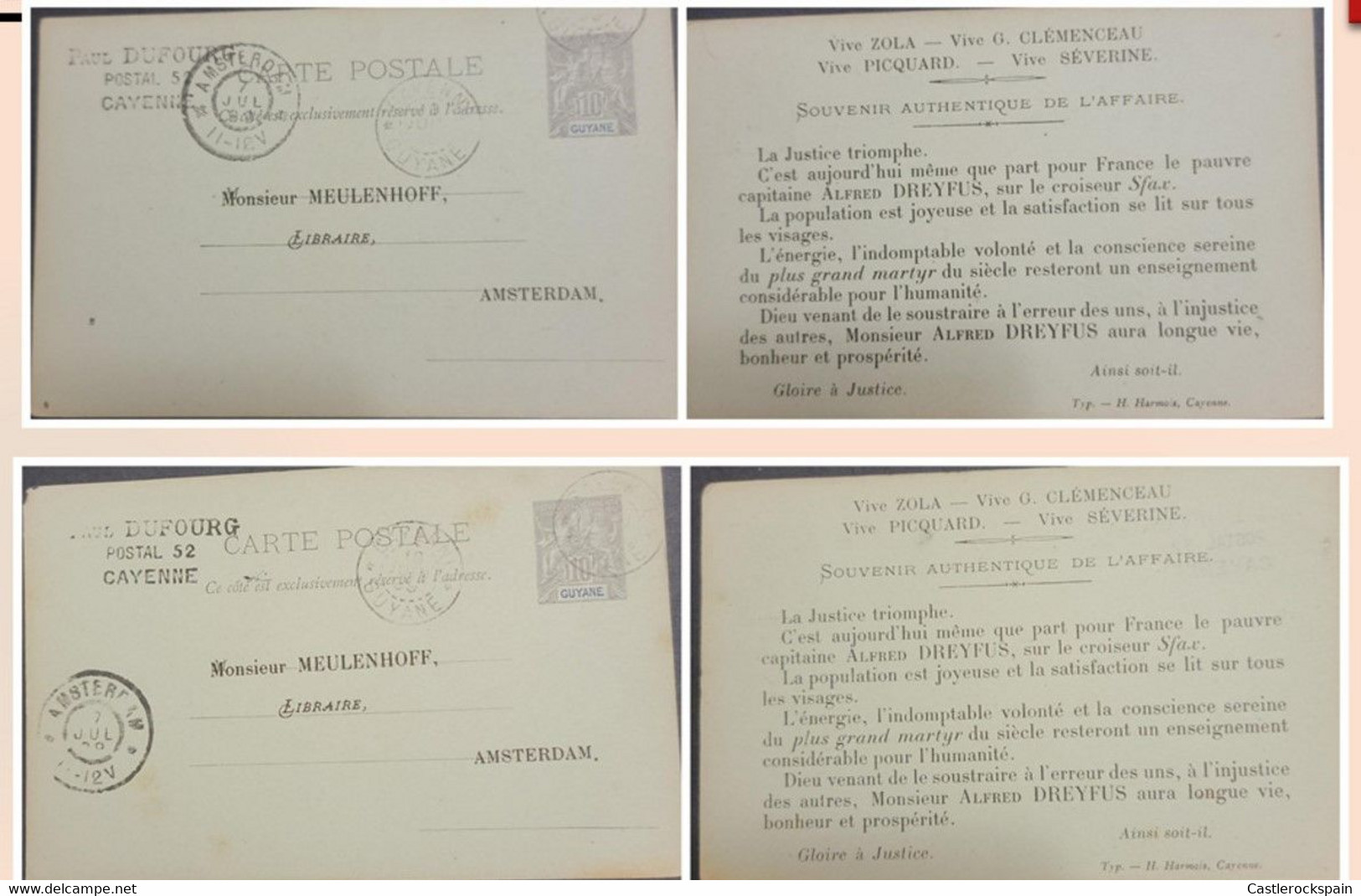 O) FRENCH GUYANA - GUIANA, JAPANESE TROOPS IN JAPAN, NAVIGATION AND COMMERCE, GUYANE COLONY,POSTAL STATIONERY, TO AMSTER - Autres & Non Classés