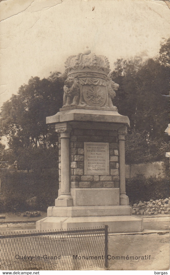 Carte Postale Quevy Le Grand Monument Commémoratif - Quévy