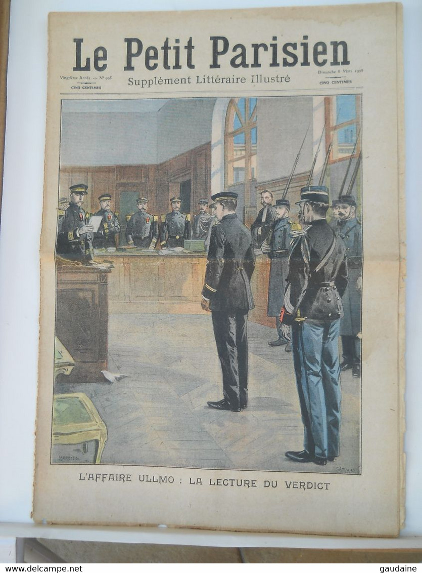 LE PETIT PARISIEN N°996 - 8 MARS 1908 - AFFAIRE HULLMO - SIEGE DE PORT ARTHUR - Le Petit Parisien