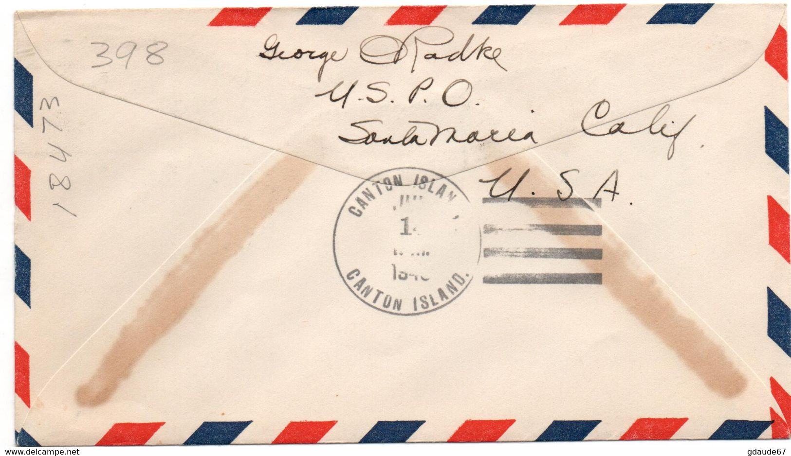 1940 - ENVELOPPE 1er PREMIER VOL / FIRST FLIGHT SAN FRANCISCO CANTON ISLAND - POSTE AERIENNE / AVION / AVIATION - 1c. 1918-1940 Lettres