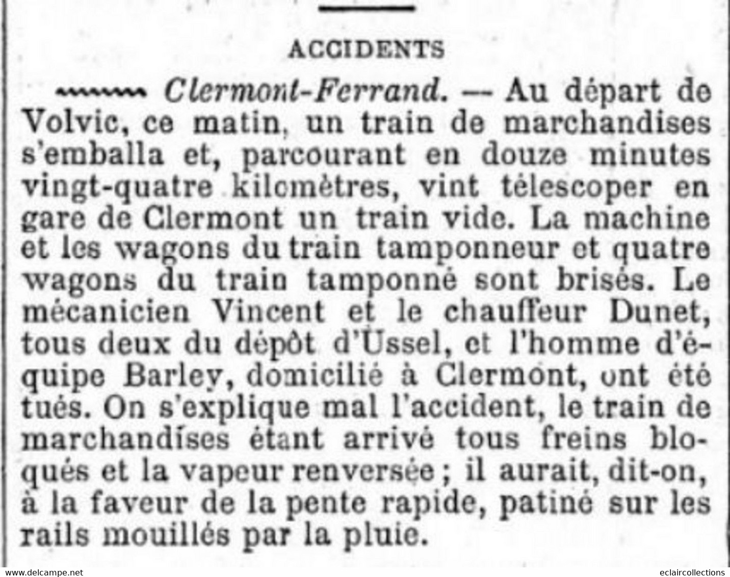 Clermond Ferrand       63      Accident De Chemin De Fer En Gare   .   Carte Photo   -  3  -           (voir Scan) - Clermont Ferrand