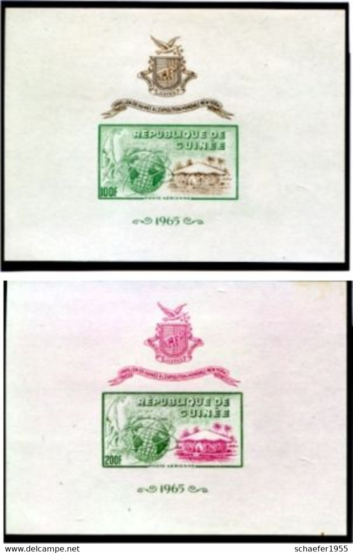 Guinea, Guinee 1965 2x FDC + Bloc's Expo New York - Africa