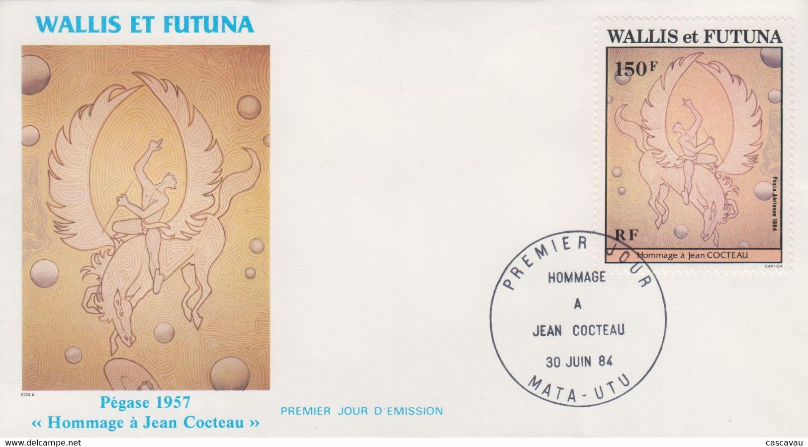 Enveloppe  FDC  1er  Jour   WALLIS  ET  FUTUNA    Hommage  à   Jean  COCTEAU   1984 - FDC