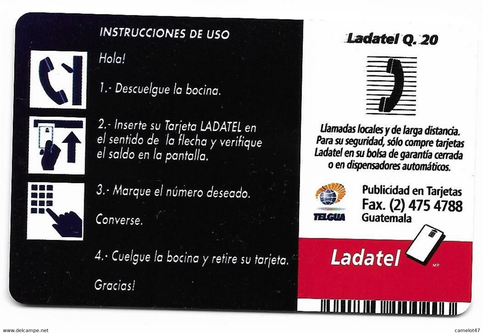 Guatemala, Ladatel, Phonecard, NO CHIP; PRINTING PROOF, NO SERIAL NUMBER, RARE # Guatemalan-15pp - Guatemala