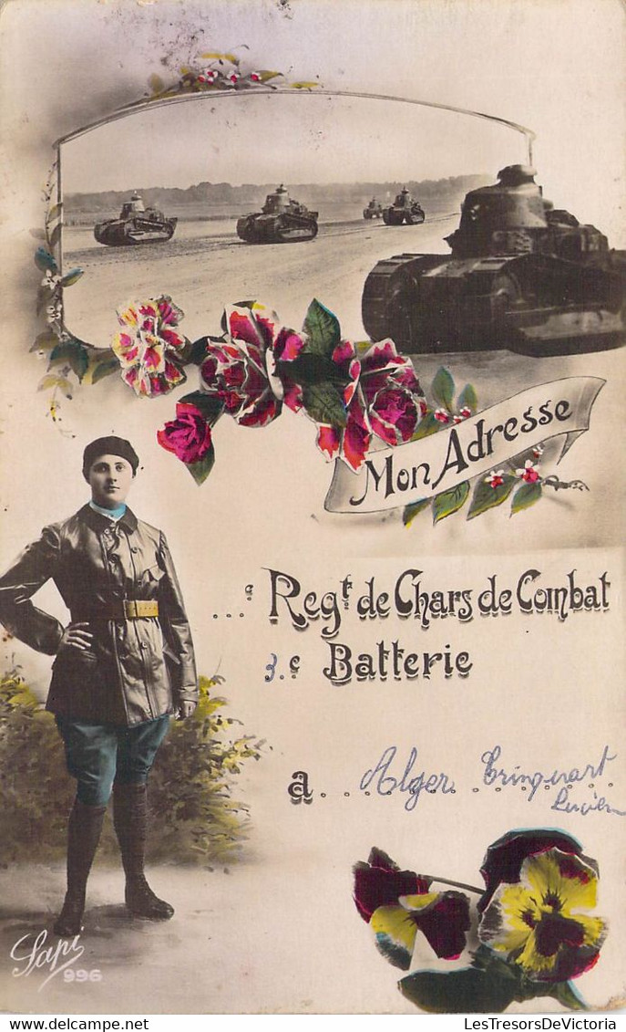 CPA - MILITARIAT - Regiment De Chars De Combat - 3è Batterie - TRINQUART LUCIEN Envoyée à ROYE 80 - Casernes