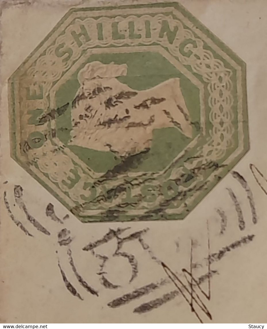 UK GB GREAT BRITAIN 1851 Under Paid Cover Franked With One Shilling Embossed Torquay To USA Add 5c Charged In USA Scan - Brieven En Documenten