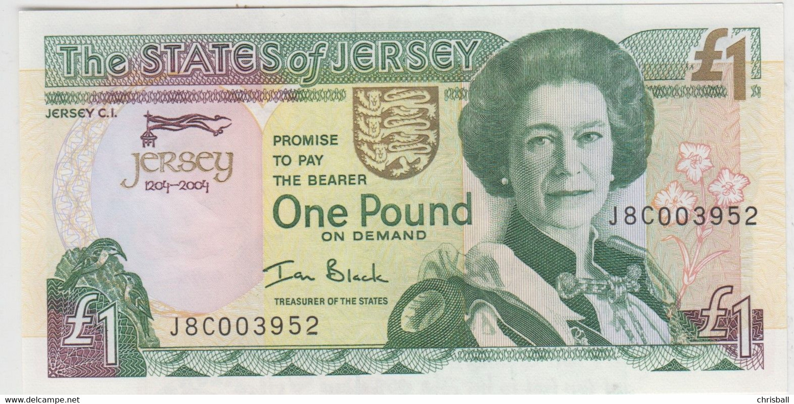 Jersey Banknote £1 - 800 Anniversary British Crown - Superb UNC Condition - Jersey