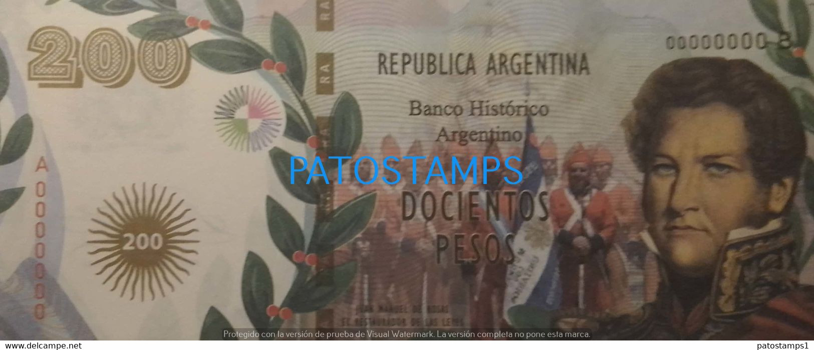 192520 BILLETE FANTASY TICKET 200 BANK ARGENTINA PROCER JUAN M. DE ROSAS RESTAURADOR DE LAS LEYES NO POSTCARD - Kilowaar - Bankbiljetten