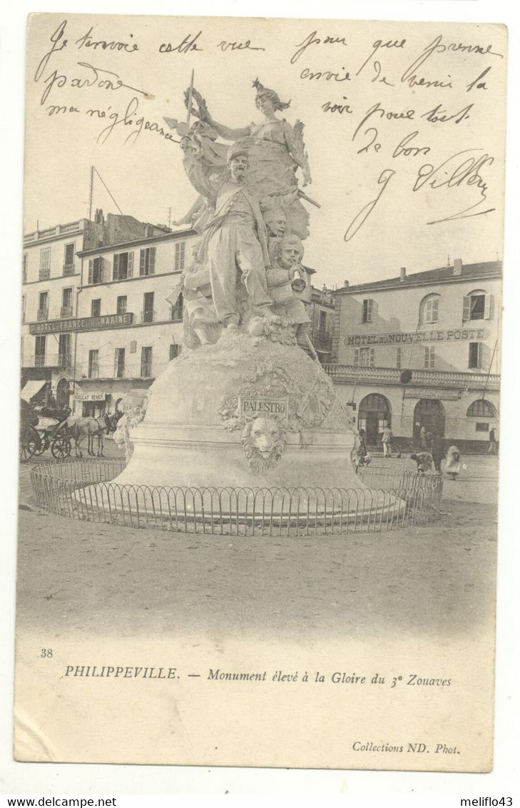 Algérie / CPA A - Philippeville - Monument élevé à La Gloire Du 3é Zouaves - Skikda (Philippeville)