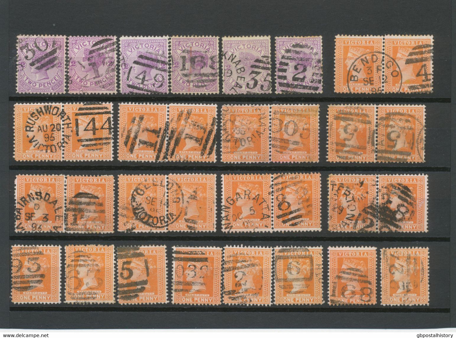 COLLECTION AUSTRALIA OF CLASSIC POSTMARKS (NUMERALS, DUPLEX, TPO (Railway), R (Registered) And Some Others) Ca. 1880/190 - Collections