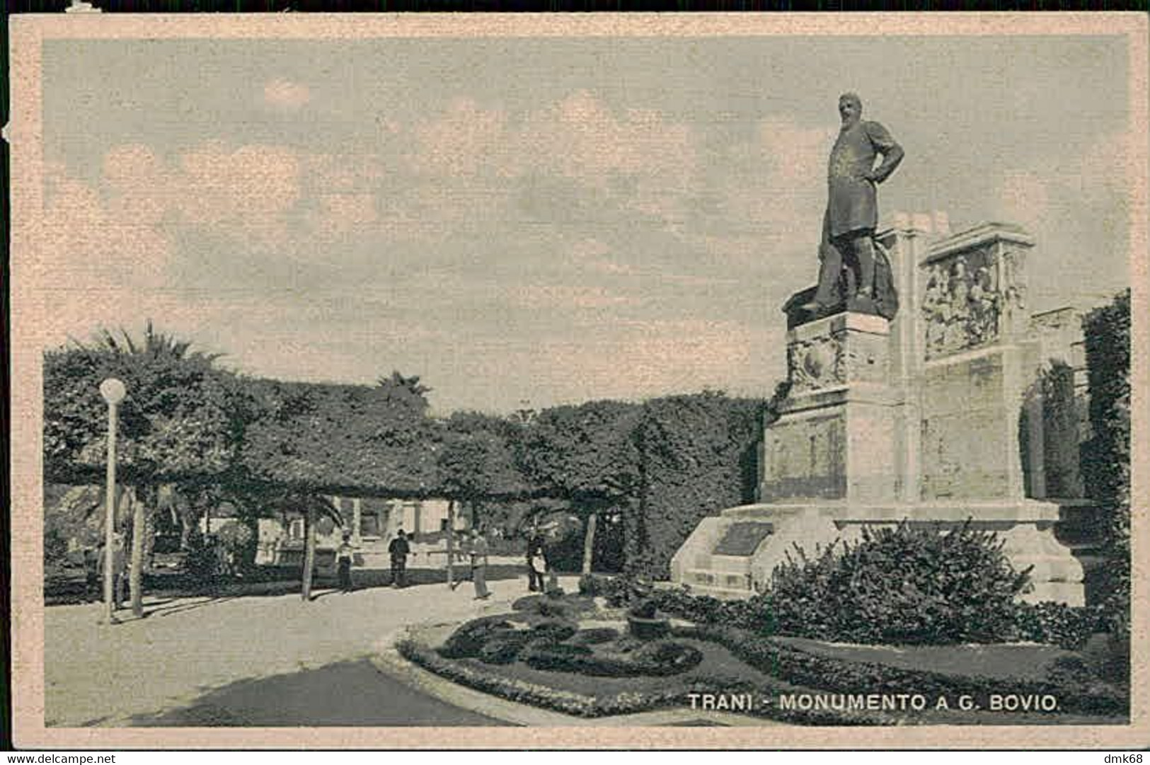 TRANI - MONUMENTO A G. BOVIO - EDIZIONE COLELLA - SPEDITA - 1930s (11696) - Trani