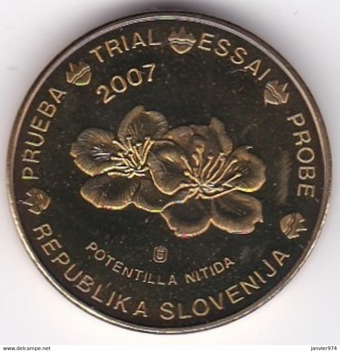 Slovénie 10 Cents 2007. Specimen. Essai Probe