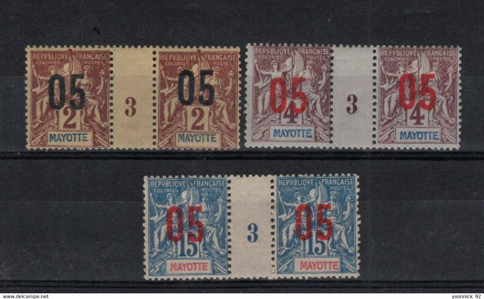 Mohélie _ 3  Millésimes (1893 ) N°21/23 - Unused Stamps