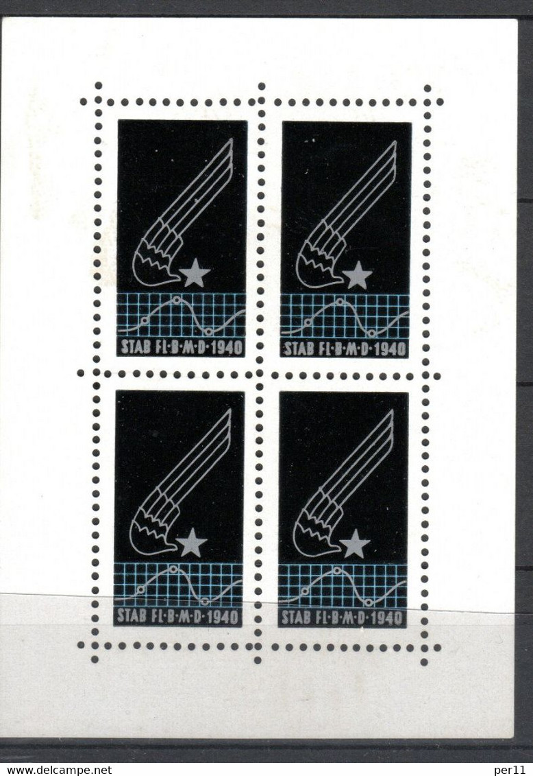 Stab Fl-b-m-d-1940 MNH/** Block  (ch307) - Postmarks