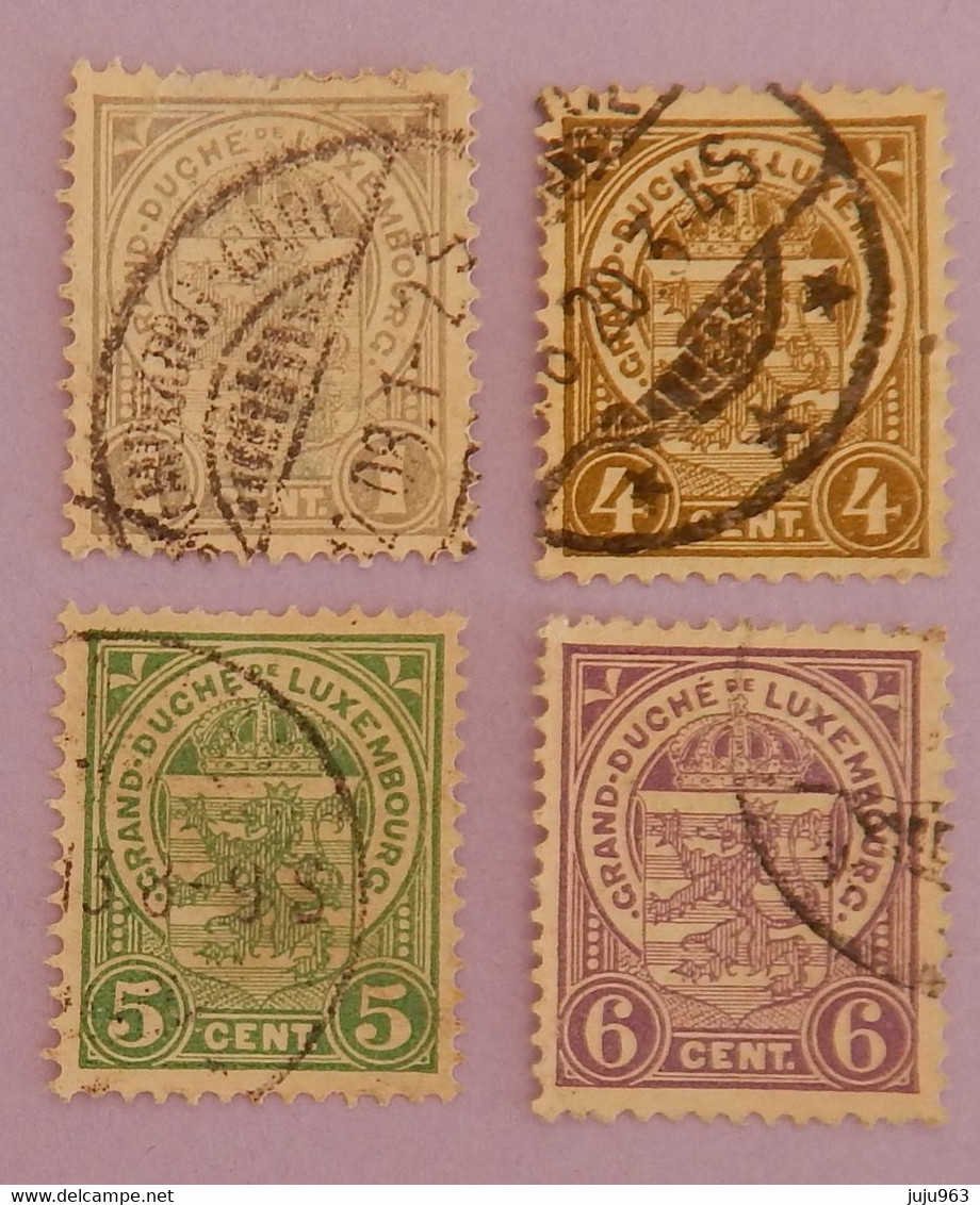 LUXEMBOURG YT 89+91/93 OBLITERES "ECUSSONS" ANNÉES 1907/1919 - 1907-24 Ecusson