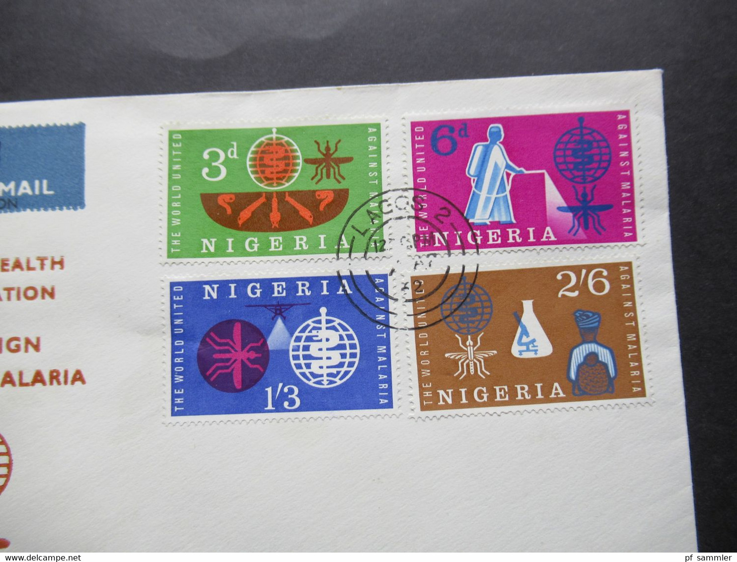 Nigeria FDC 1962 World Health Organisation Campaign Against Malaria By Air Mail Nach Apapa Nigeria Stempel Lagos 1 - Nigeria (1961-...)