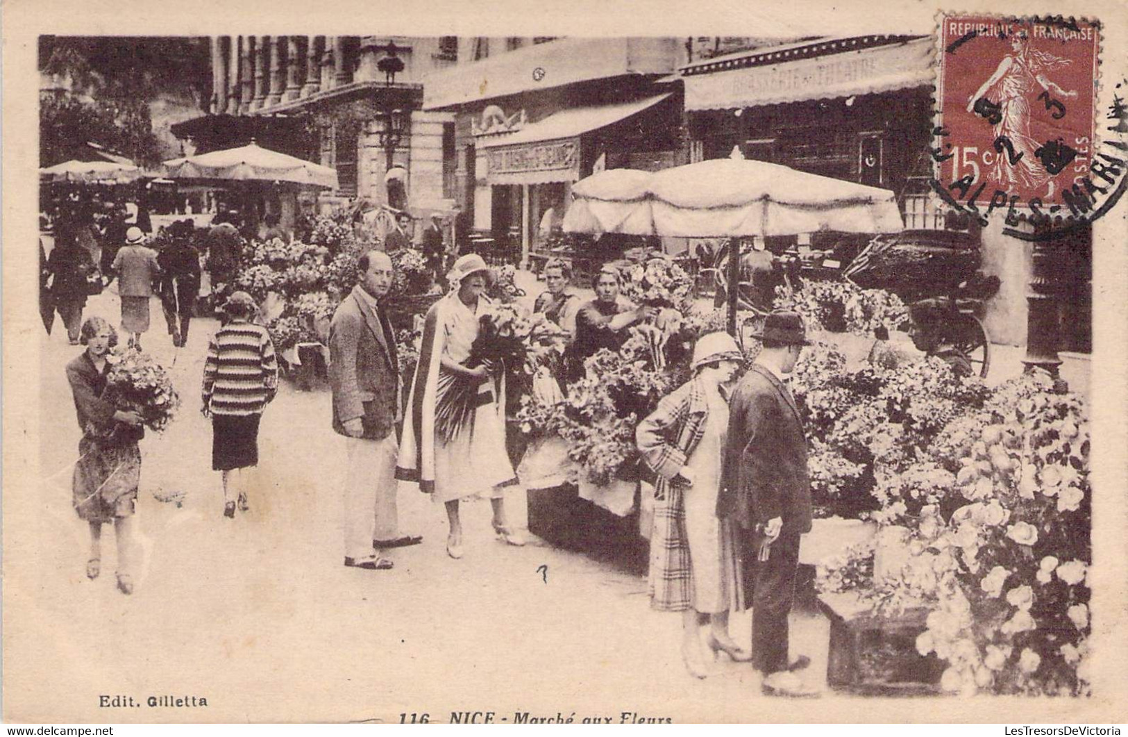 CPA - 06 - NICE - MARCHE AUX FLEURS - Animée - Edition Giletta - Fleurs - Boutique - Märkte