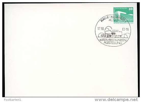 DDR PP18 A1/001 Privat-Postkarte BLANKO Sost. POSTAMT HALLE-NEUSTADT 1982   NGK 4,00 € - Privatpostkarten - Gebraucht