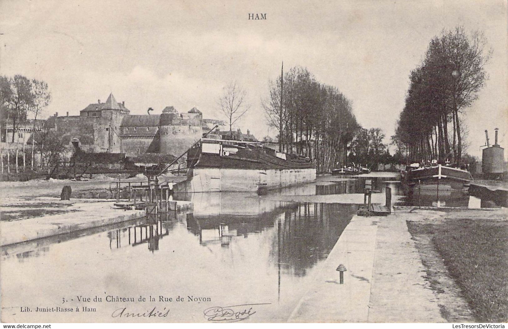 CPA Précurseur - 80 - HAM - Somme - Vue Du Château De La Rue De Noyon - Lib Juniet Rasse à Ham - Dos Non Divisé - Ham