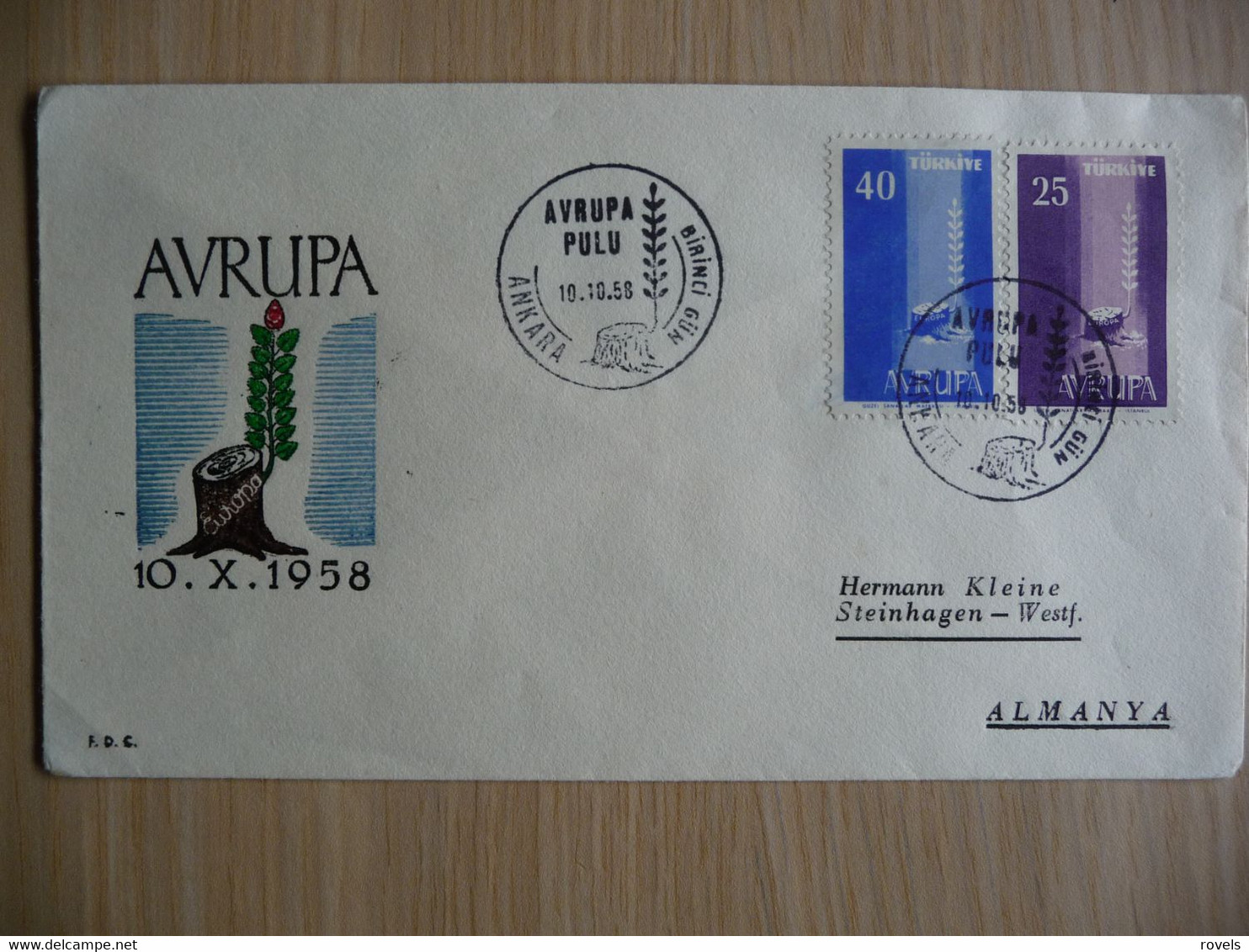 (7) Turkije Türkei * 1958 COVER FDC * AVRUPA  * SEE SCAN - Lettres & Documents