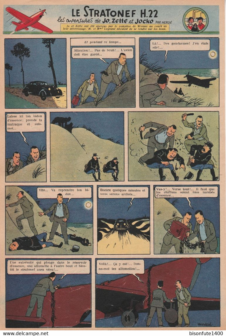 Tintin - Hergé : Jo, Zette Et Jocko "Le Stratonef H.22" Datant De 1947 Avec Bandeau Titre Inédit Dans La BD Actuelle. - Jo, Zette & Jocko