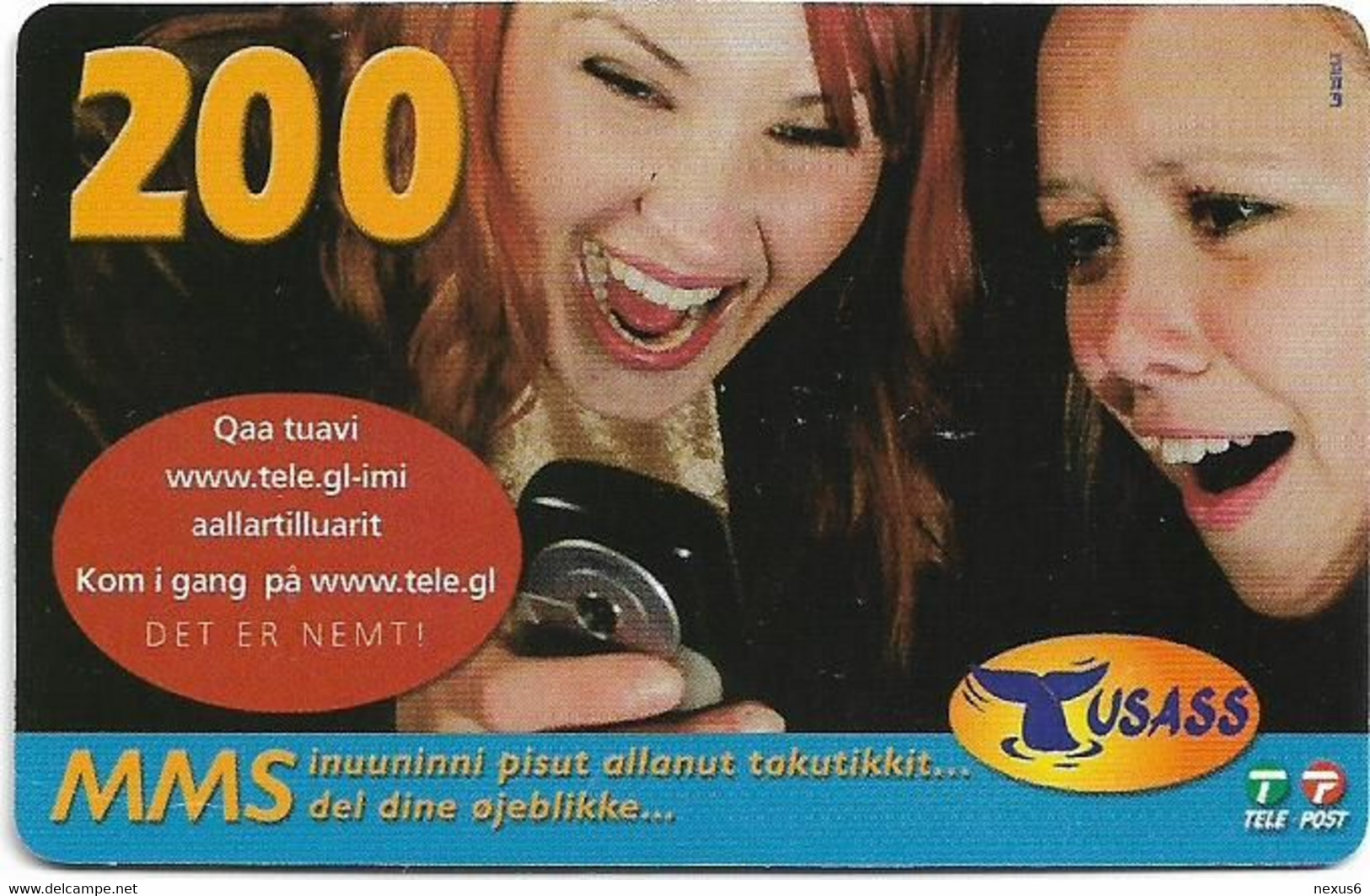 Greenland - Tusass - 2 Girls With Mobile, GSM Refill, 200kr. Exp. 03.01.2010, Used - Groenland