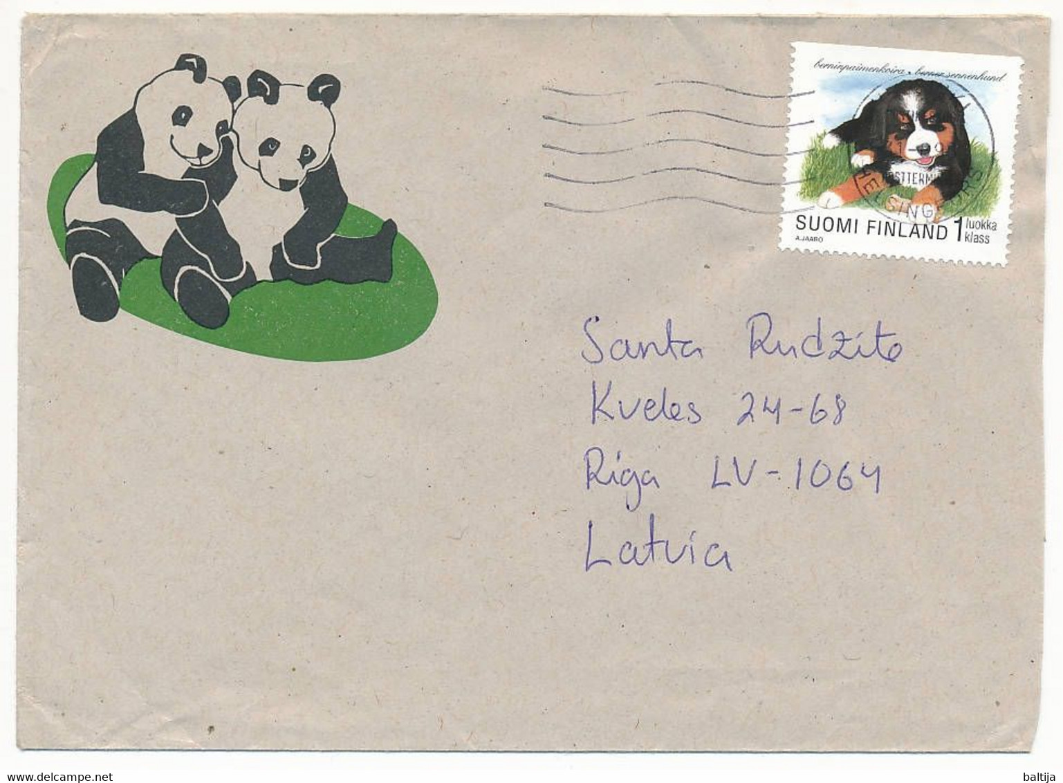 Mi 1437 Solo Cover Abroad / Bernese Mountain Dog puppy - 31 August 1998 Helsinki