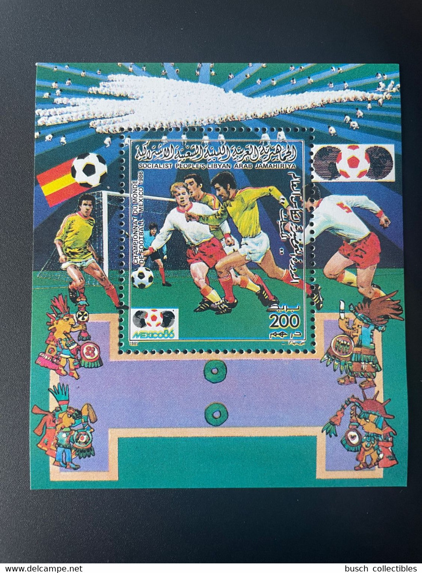 Libye Libya 1985 Mi. Bl. 98 Football FIFA World Cup 1986 Mexico Mexiko Fußball Soccer - Libye