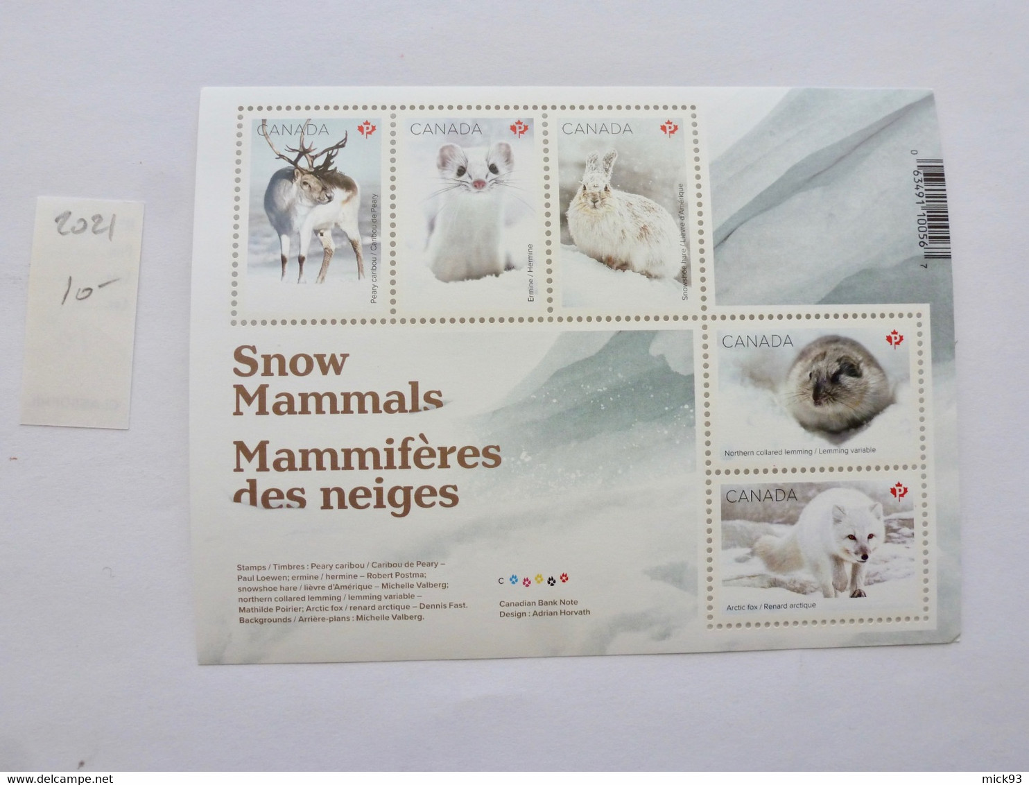 Canada  Snow Mammals - Unused Stamps