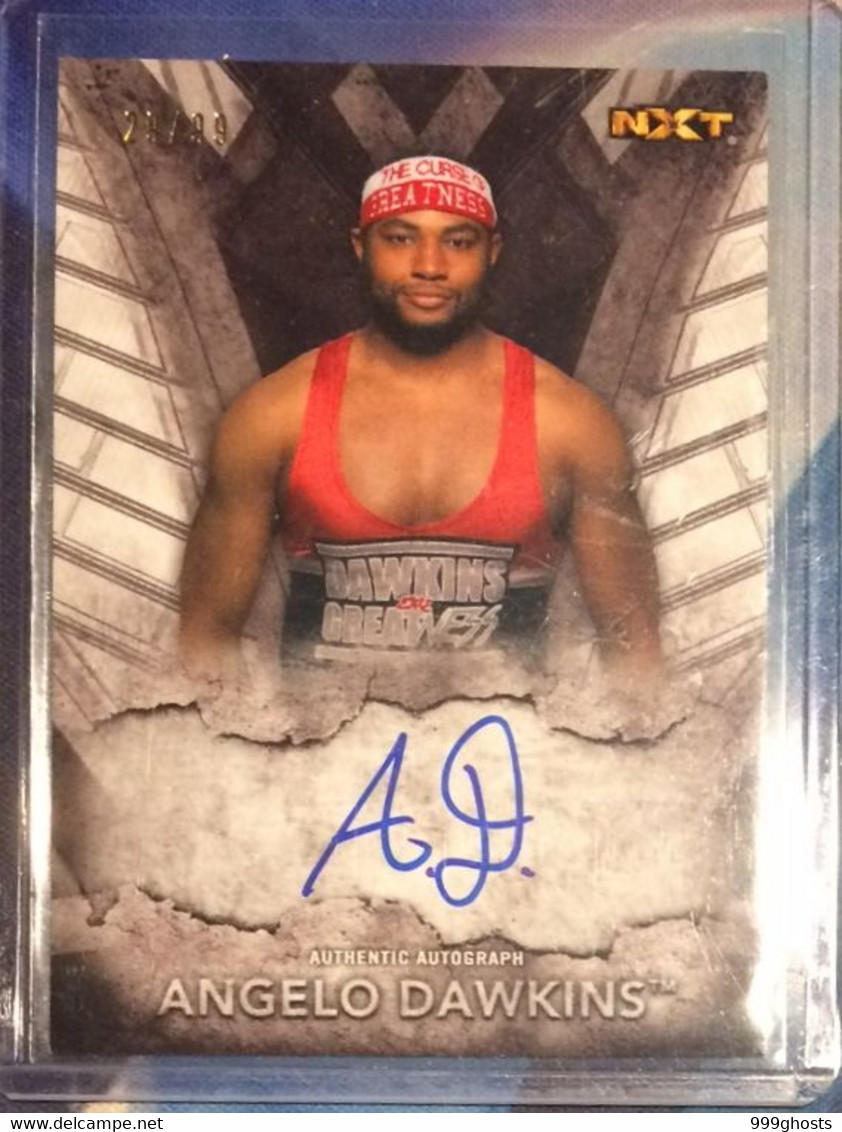 2016 TOPPS NXT ANGELO DAWKINS 29/99 Autograph Signed Trading Card WWE Wrestling - Trading-Karten